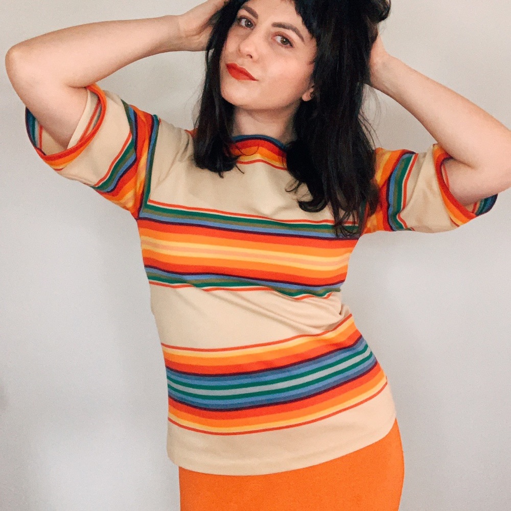Vintage Rainbow Striped Shirt